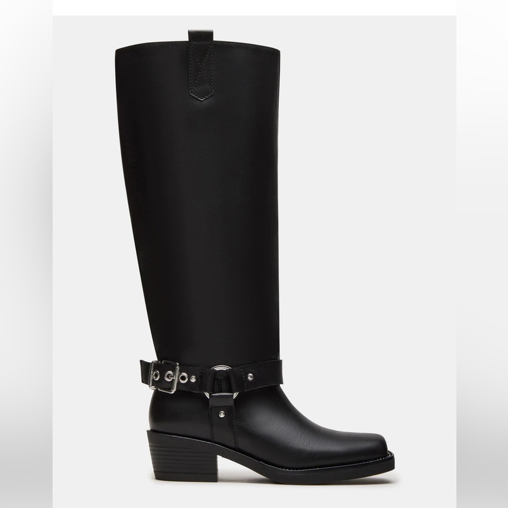 Steve Madden Hawkins Black Leather Boots